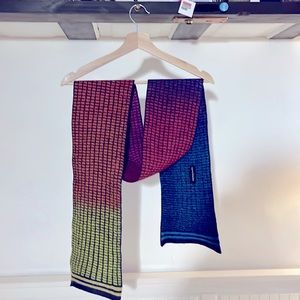 One of a kind, hand painted wool/silk Aurora Scarf by K. Gereau Textles